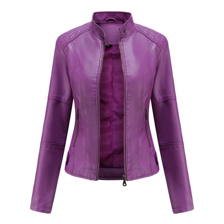 Biker-jacke mit Stehkragen