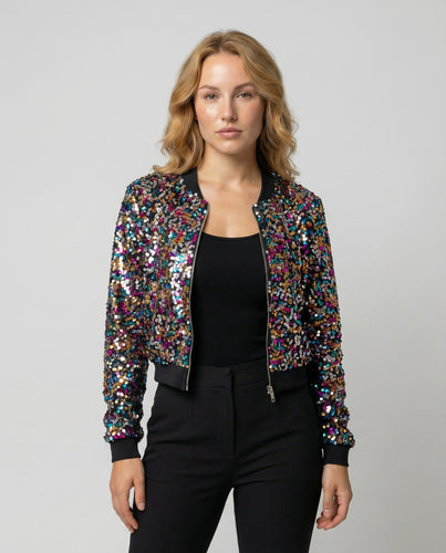 Pailletten Bomberjacke Damen | Drune