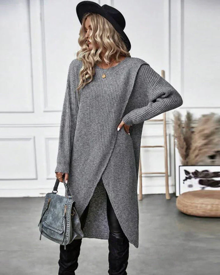 Drune | Asymmetrisches Stricktunika-kleid Polyester und Acryl Elegant und Modern