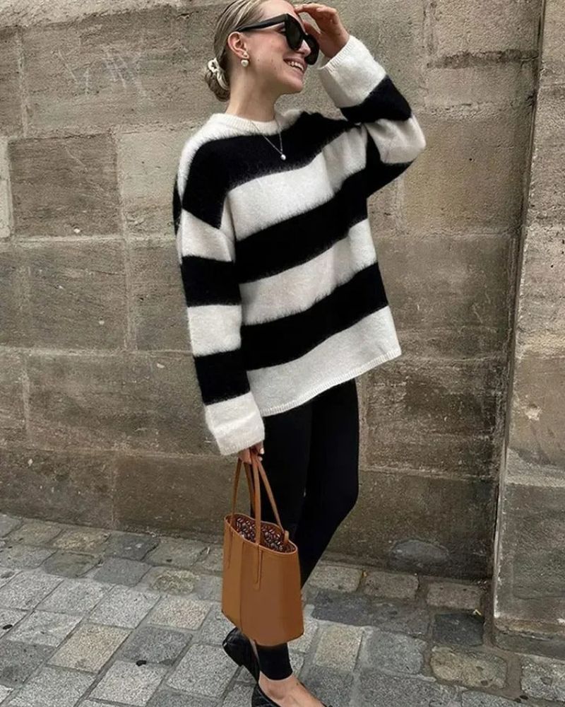 Drune | Blockstreifen Strick Lockerer Pullover