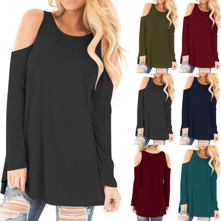 Damen Langarm-Tunika mit Cut-Out-Schultern und weiter Passform Drune