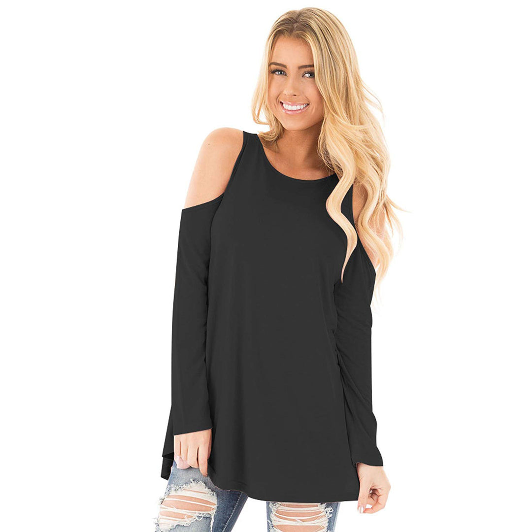 Damen Langarm-Tunika mit Cut-Out-Schultern und weiter Passform Drune