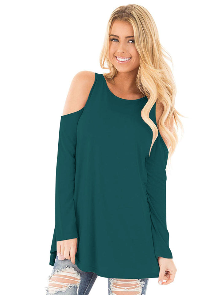 Damen Langarm-Tunika mit Cut-Out-Schultern und weiter Passform Drune
