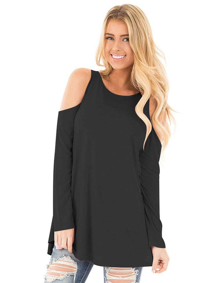Damen Langarm-Tunika mit Cut-Out-Schultern und weiter Passform Drune