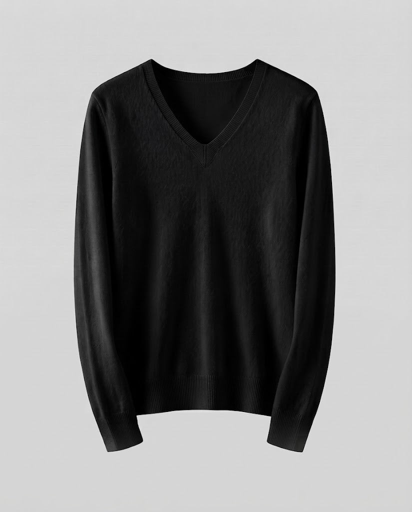 Damen Feinstrick V‑Ausschnittpullover in Kaschmir‑Optik mit schmaler Silhouette Drune