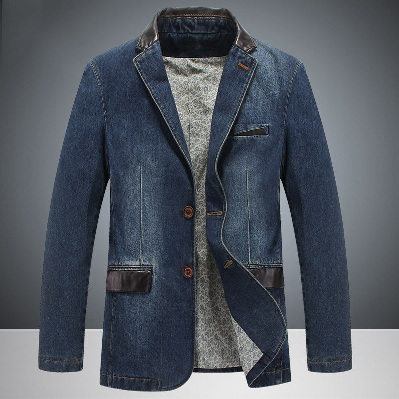 Herren Modischer Denim Blazer Drune