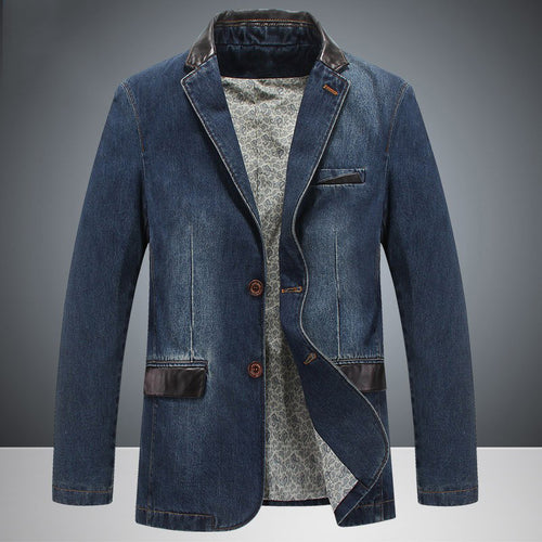 Herren Modischer Denim Blazer Drune