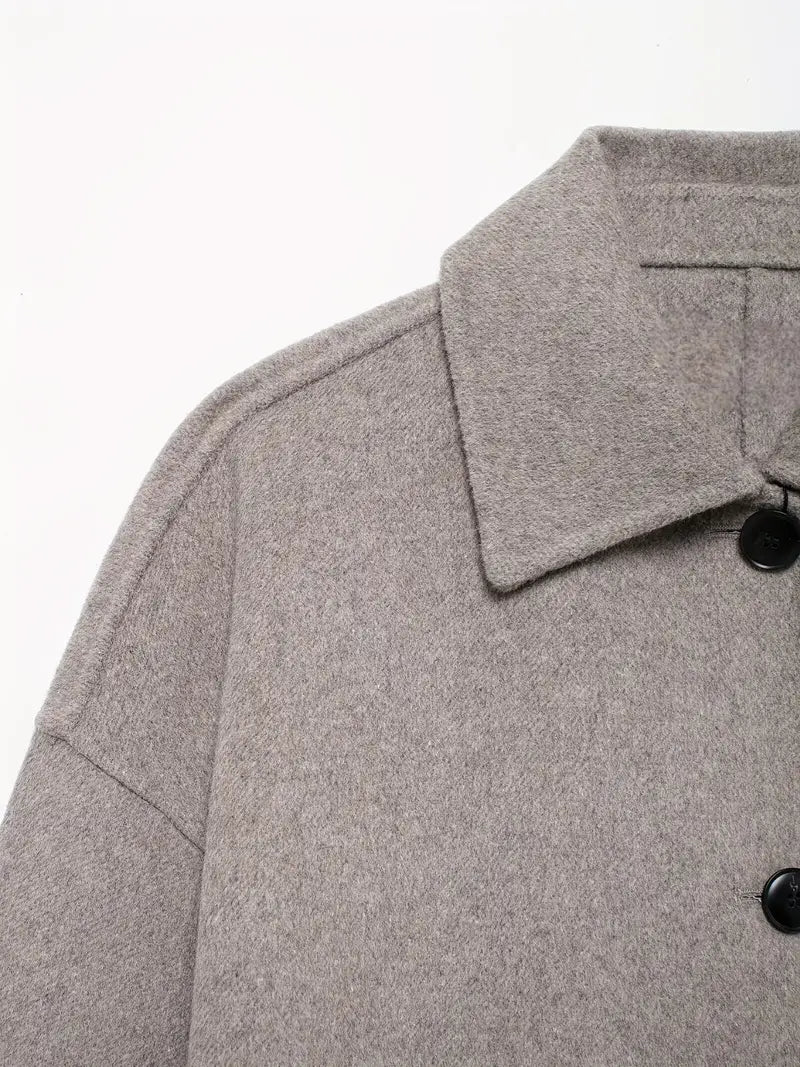 Drune | Wollmischjacke - Minimalistisches Design - Boxy Fit - Moderne Schicht
