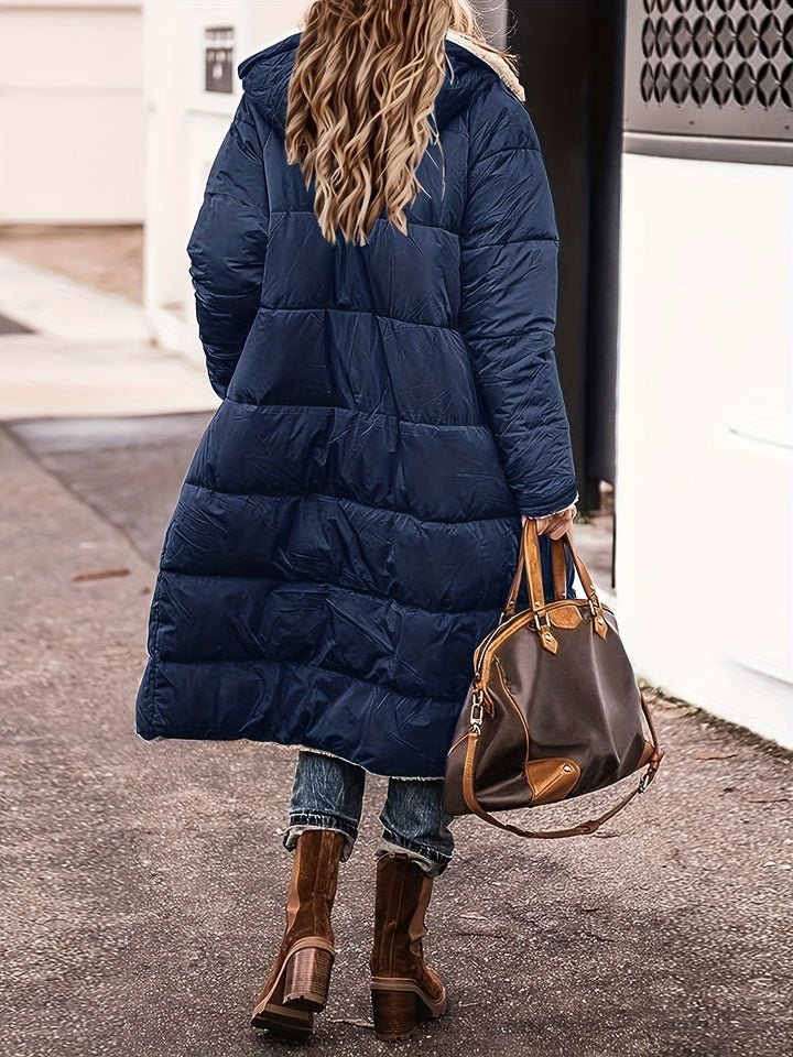 Drune | Halblange Puffer Winterjacke mit Kapuze für Frauen - Perfekt für Freizeitaktivititäten