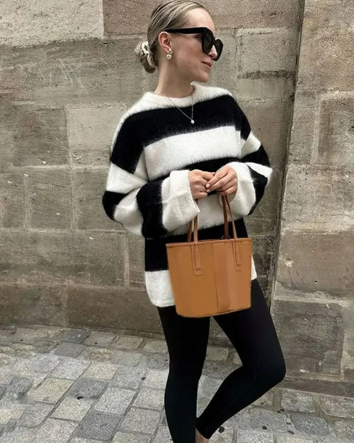 Drune | Blockstreifen Strick Lockerer Pullover