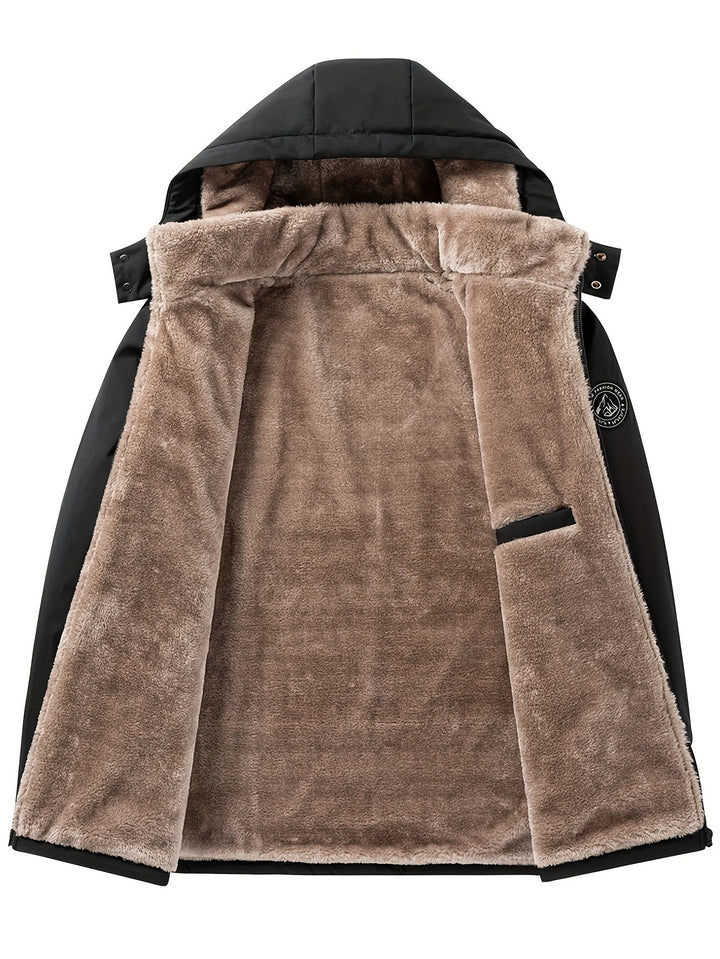 Drune | Stylische Winterjacke für Männer - Warme, wattierte Fleecejacke mit Kapuze