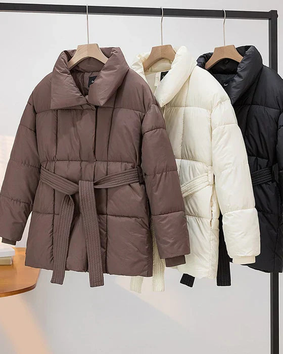 Drune | Wattierte Jacke mit Revers In Schlichter Farbe