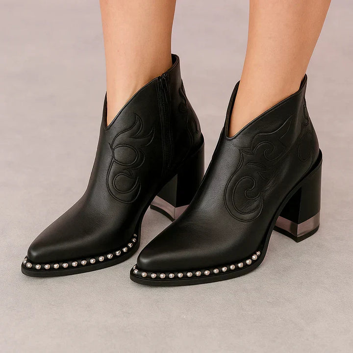 WesternAnkleBoots Aus Veganem Leder Damen Drune