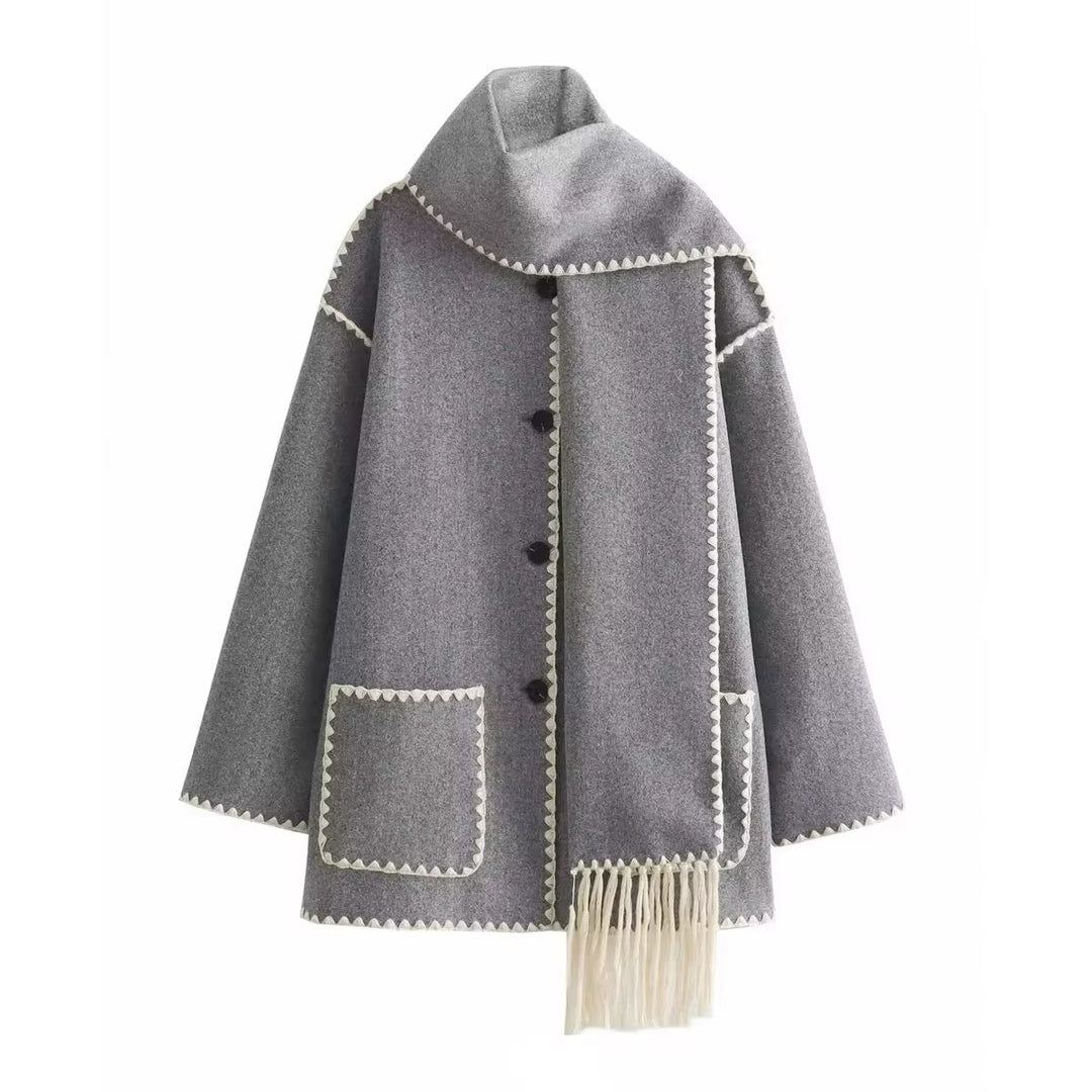 Drune | Weite Jacke mit Quasten-Schal