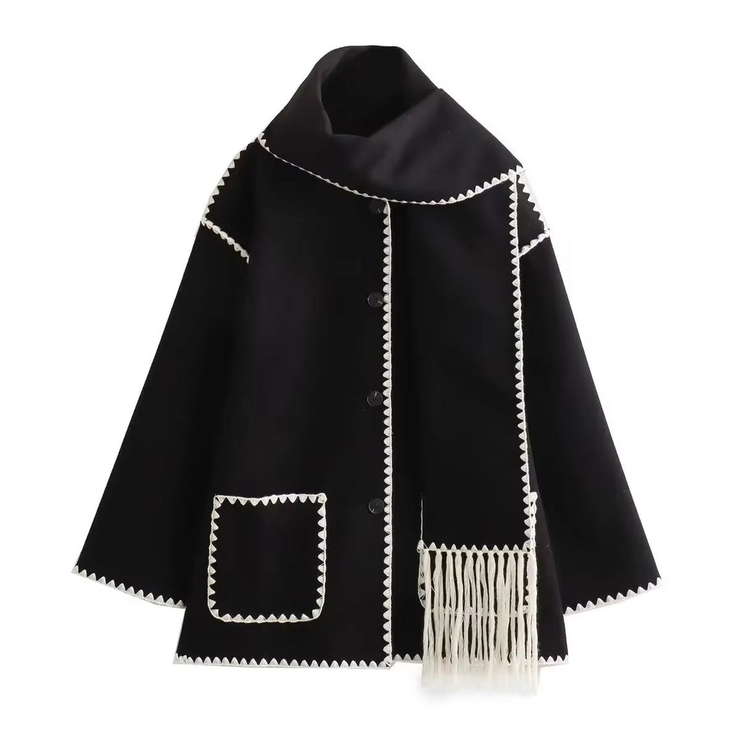 Drune | Weite Jacke mit Quasten-Schal