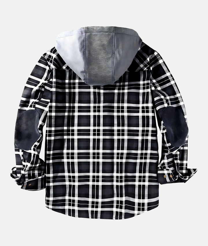 Drune | Kariertes Flanelljacke mit Kapuze und Futter aus Kunstfell