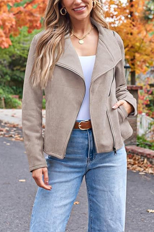 Drune | Up Pocketed Faux Suede Motorradjacke (in 7 Farben)