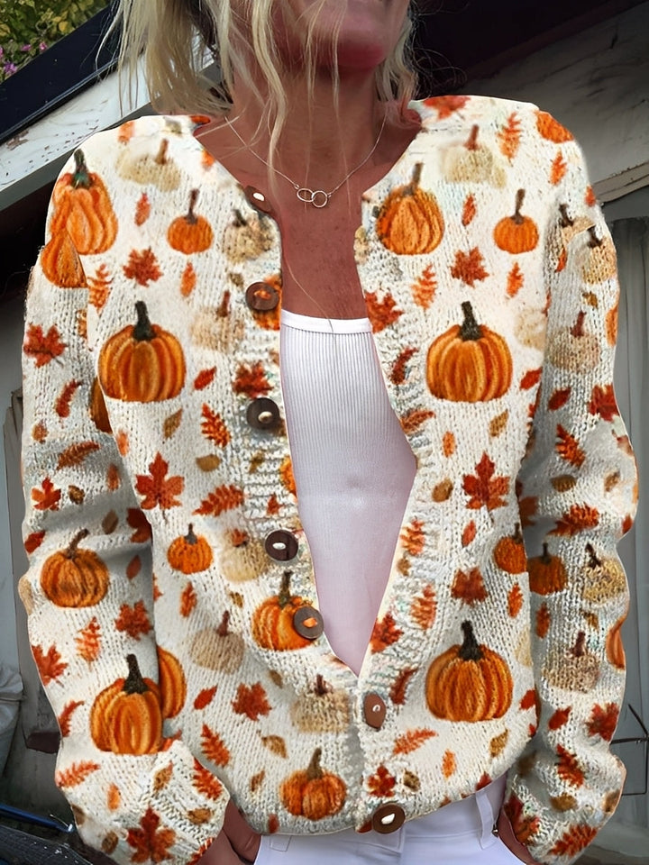 Drune | Stilvolle Strickjacke mit Blumenmuster für Frauen