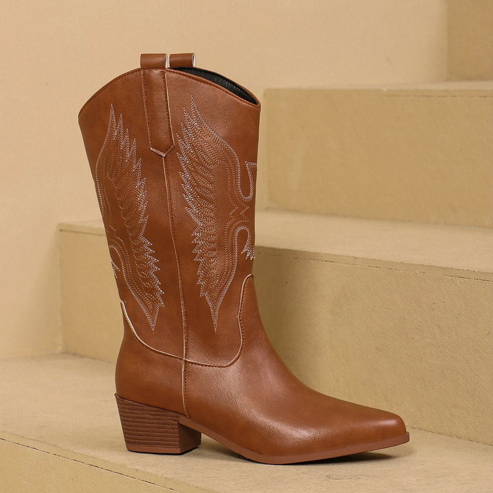 Drune | Bestickte Mittelhohe Cowboystiefel