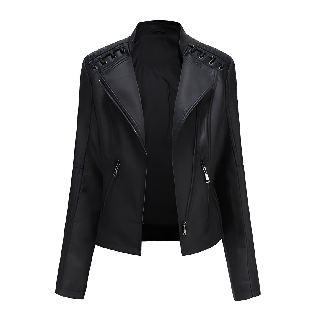 Drune | Stilvolle, slim kurze Lederjacke für Damen