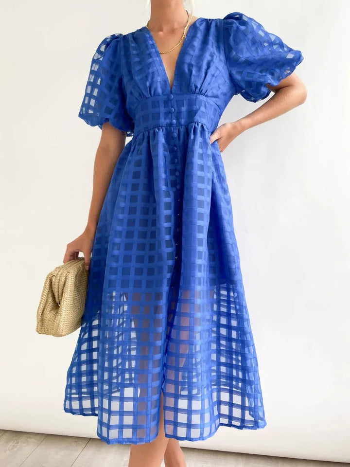 Drune | Puffärmel Midi-Kleid