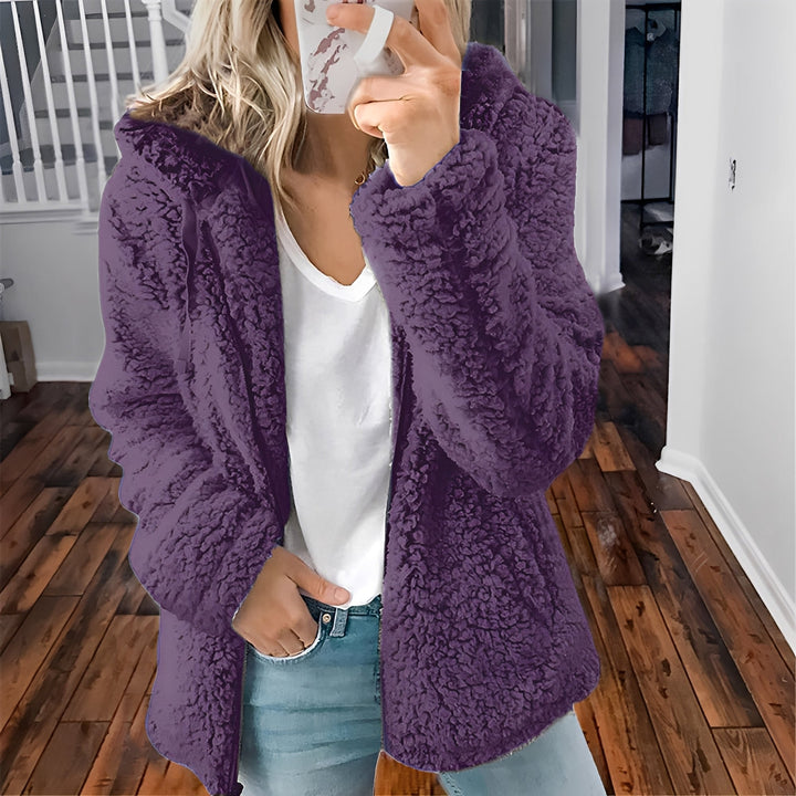 Drune | Lässige Teddy-Fleece-Hoodie-Jacke für Frauen