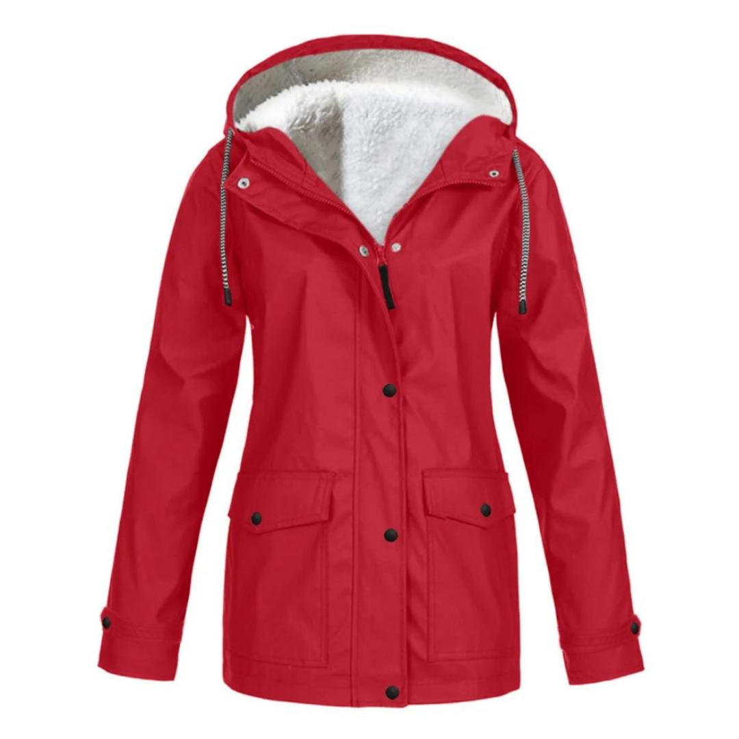 Drune | Damen-Regenjacke mit Kapuze - Lange Passform