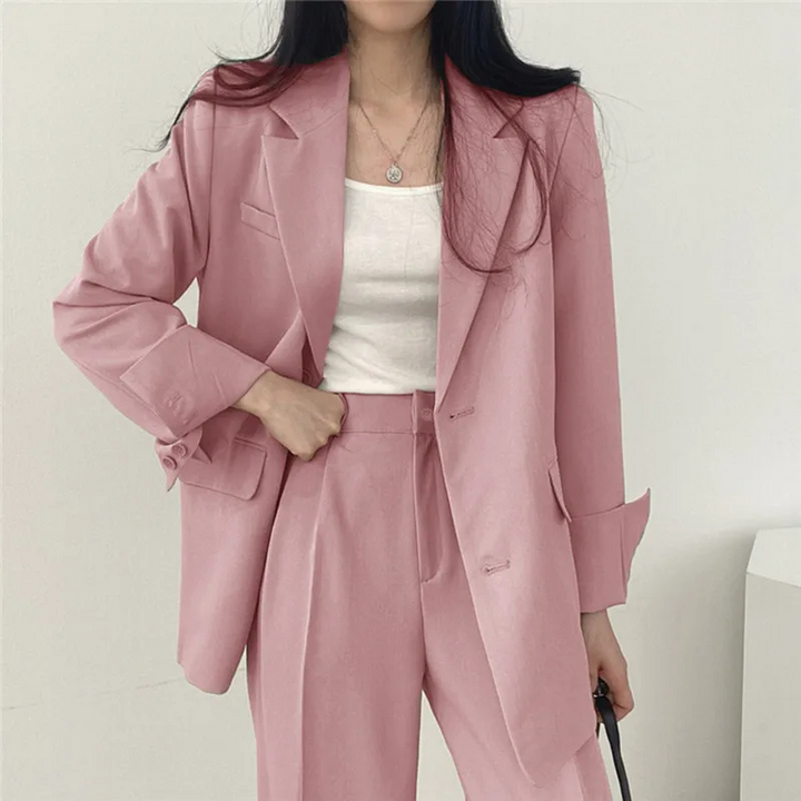 Drune | Langer Damenblazer mit Breitem Revers und Relaxter Passform