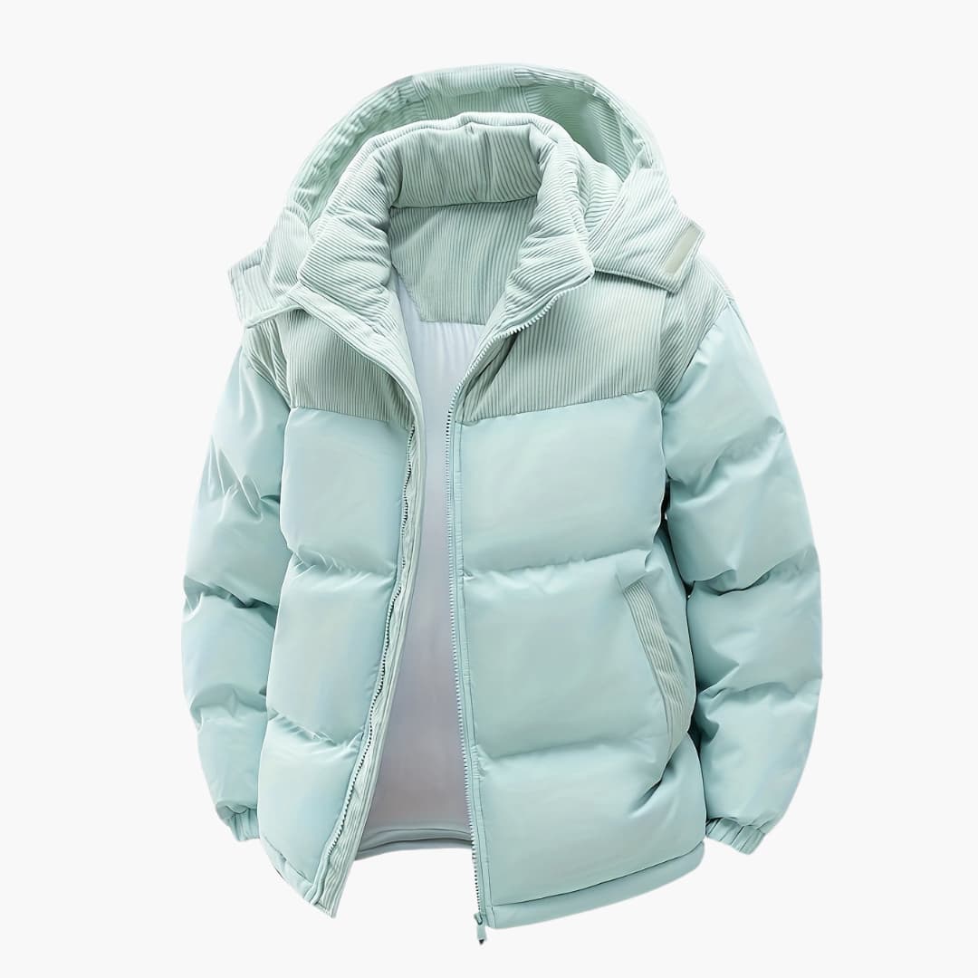 Drune | Casuale Kapuzenjacke mit Puffern und Farbblockdesign
