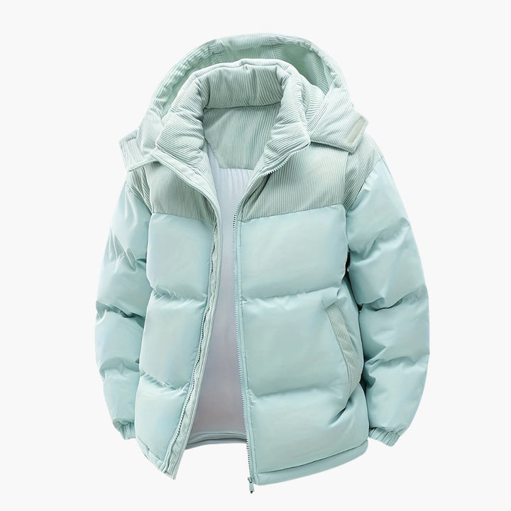 Drune | Casuale Kapuzenjacke mit Puffern und Farbblockdesign