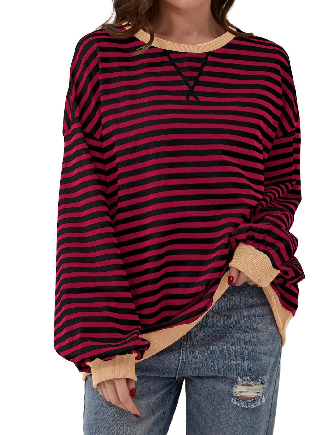 Drune | Eleganter, lockerer Damenpullover mit Streifen