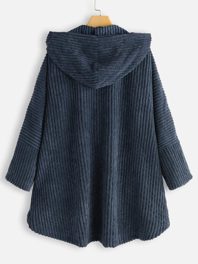Drune | gerippt Jack - stilvolles Damen Oversized High-Low-Jacke