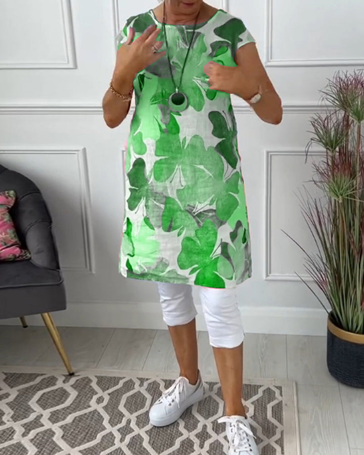 Drune | Lässiges Longtop mit Farbenfrohem Blumenprint