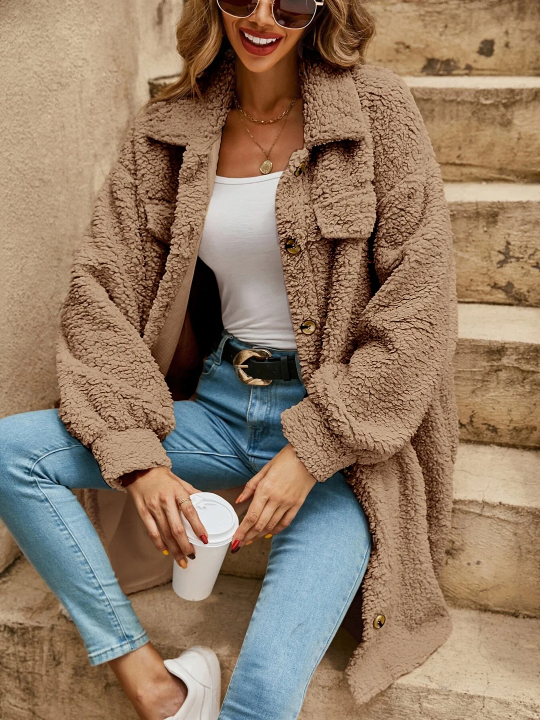 Drune | Knopfverschluss Langer Cardigan - Weiches Strickmaterial, Leichter Überwurf, Ganzjahresstil