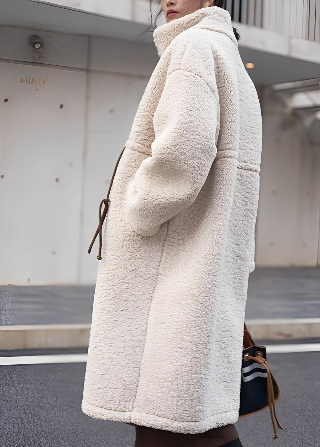 Drune | Warmer, Weit Geschnittener Wollmantel für Frauen