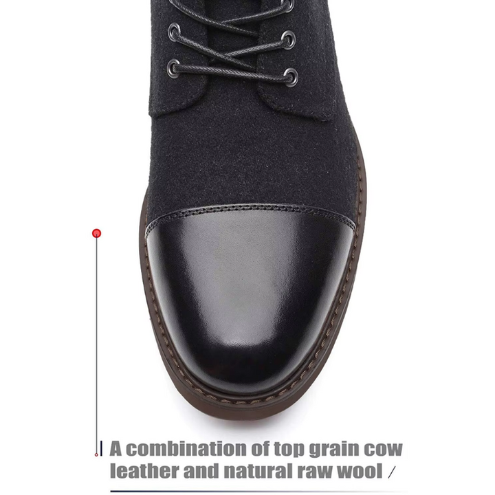 Drune | Stylische Herrenschuhe Stiefel Mit Leder Und Stoffeinsatz