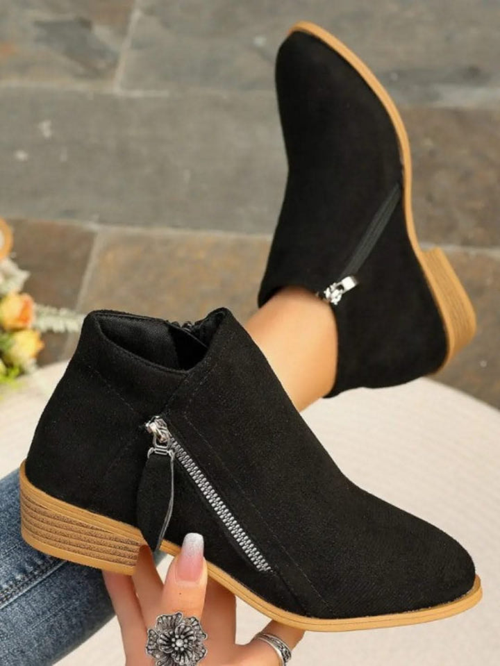 Drune | Ankle Zipper Aus Wildleder Stil Chic Und Unübertroffener Komfort