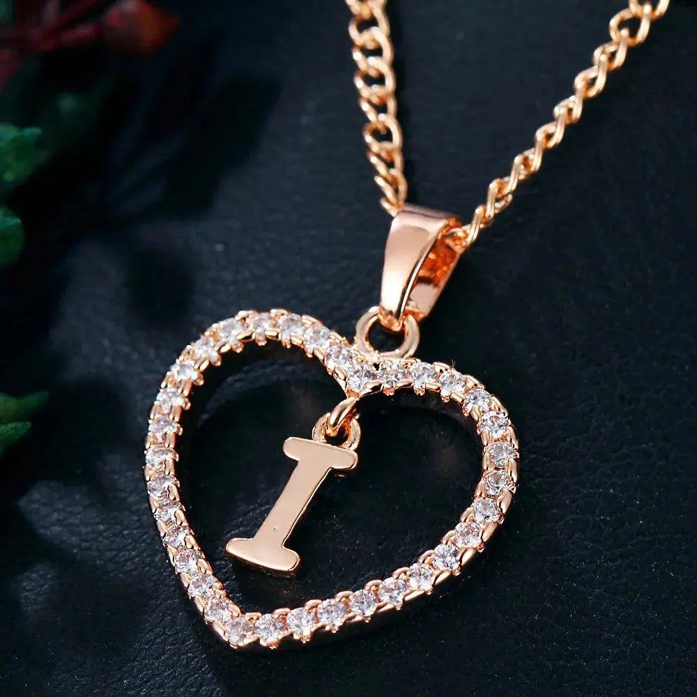 Drune | Buchstaben Zirkon Liebe Kette Schmuck Anhänger