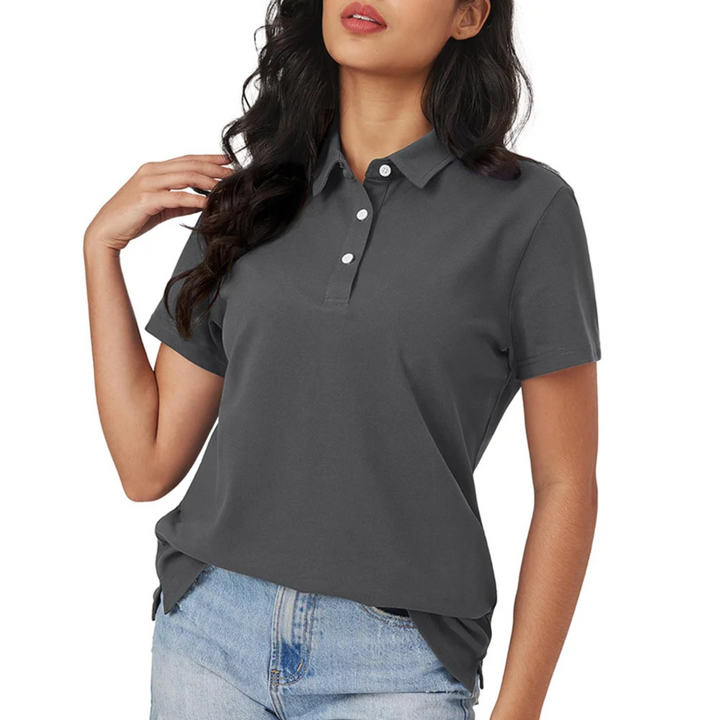 Drune | Blaue Seide Atmungsaktiv Leichtgewicht Damen Polo