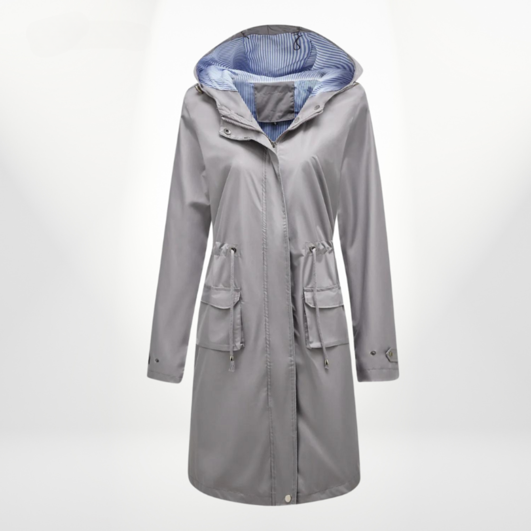 Drune | wasserdichter Über-Knie-Trenchcoat