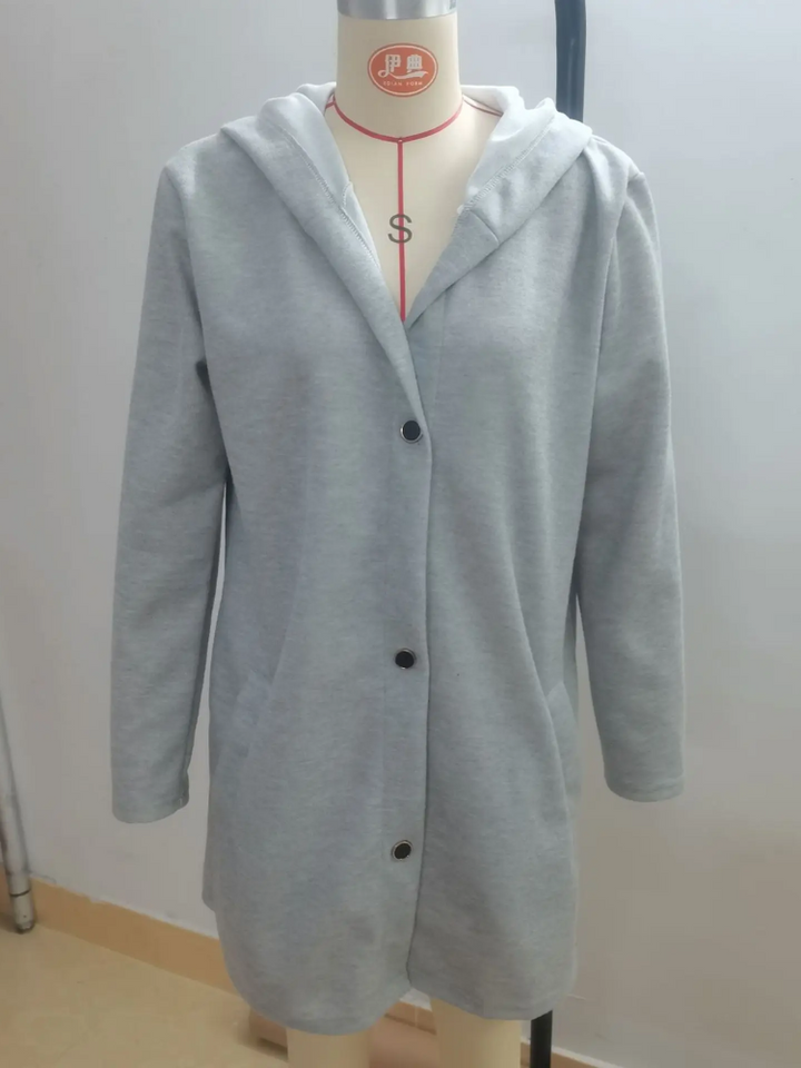 Drune | Lange Strickjacken Für Damen Eleganter Strickjacke Mit Kapuze Und Knöpfen
