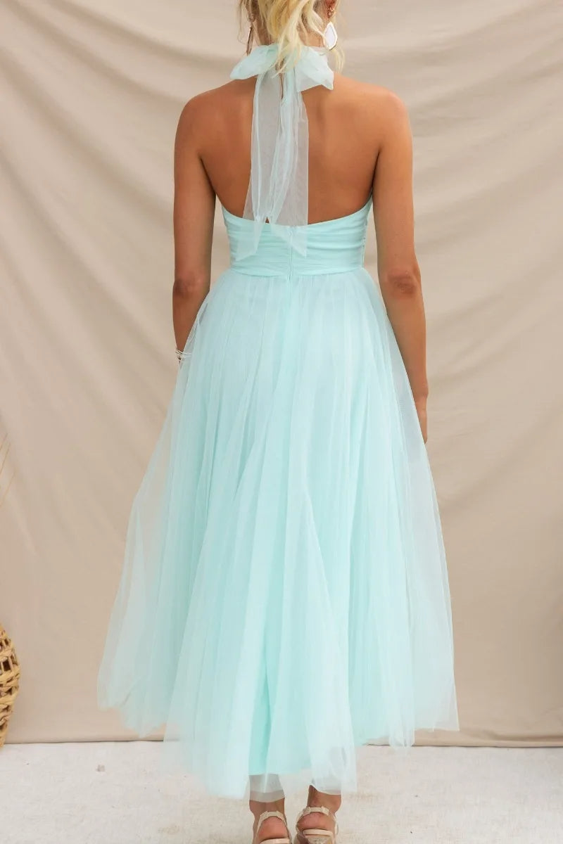 Drune | Halter Tüll Midi Kleid