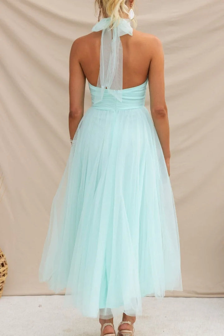 Drune | Halter Tüll Midi Kleid