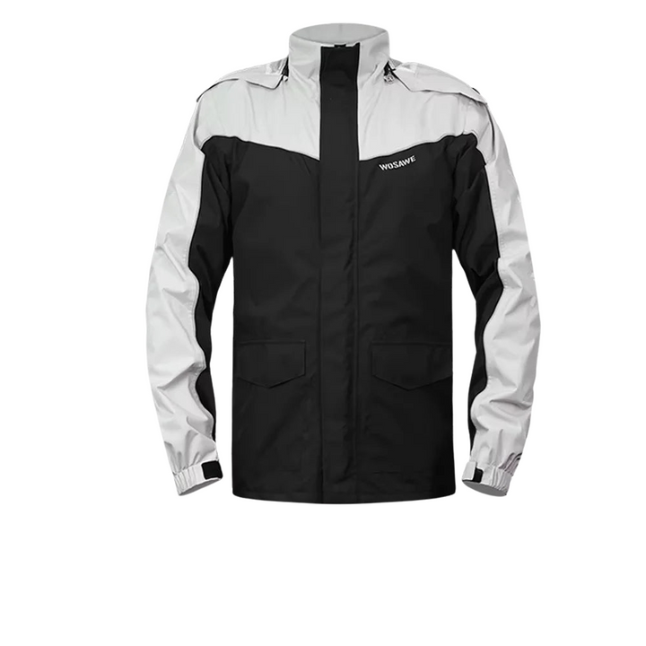 Drune | Herren Motorrad Regenjacke wasserdicht - Reflektierend schwarz/grün S-2XL