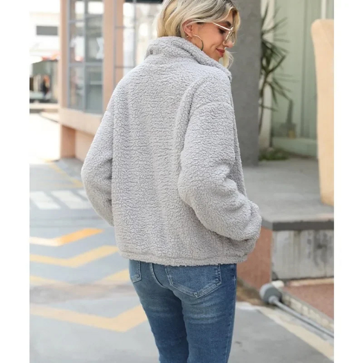 Drune | Winter Sherpa Jacke mit Reißverschluss und Taschen, Fleece Weste