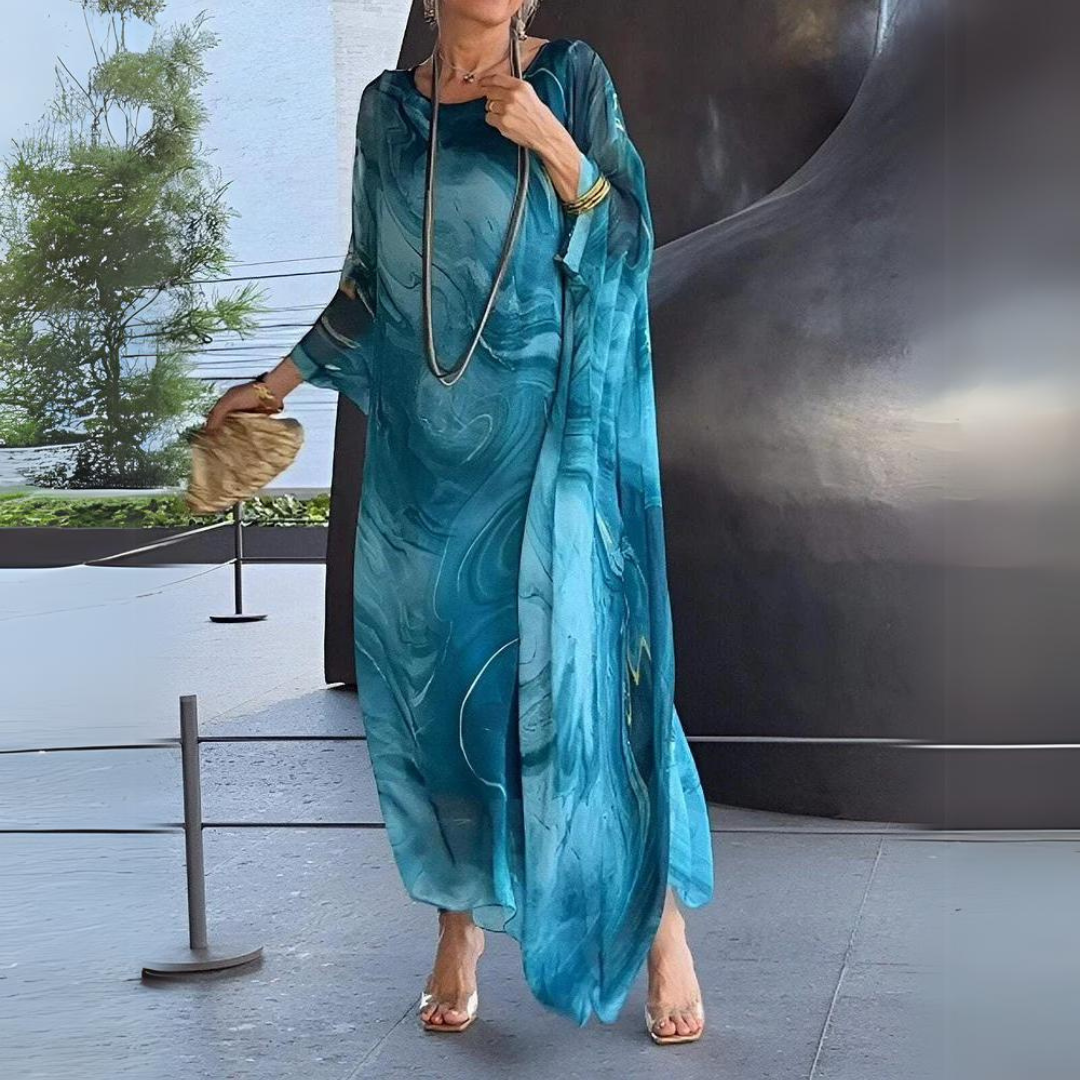Drune | Schlankmachendes Seidenchiffon-Eleganzkleid