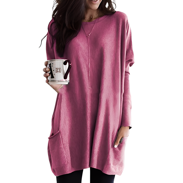 Drune | Bequemer langer Damenpullover mit Taschen
