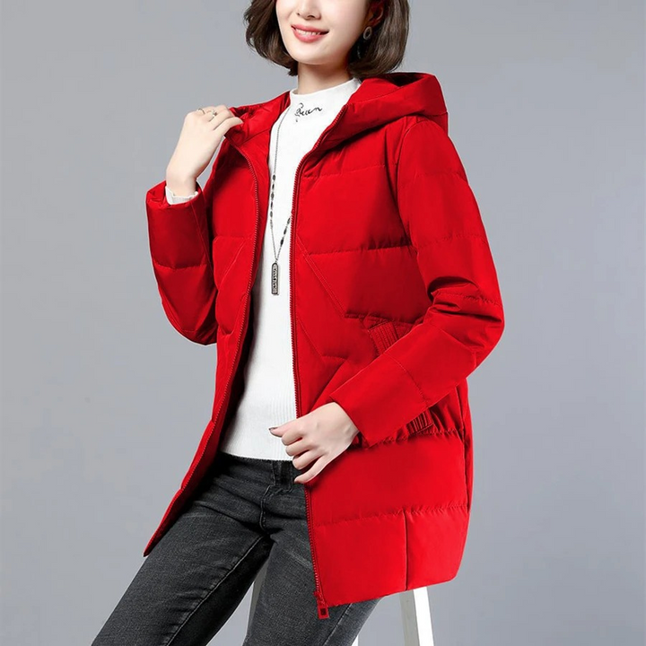 Drune | Elegante unifarbene gerippte gesteppte Jacke mit Reißverschluss ideal für Herbst/Winter