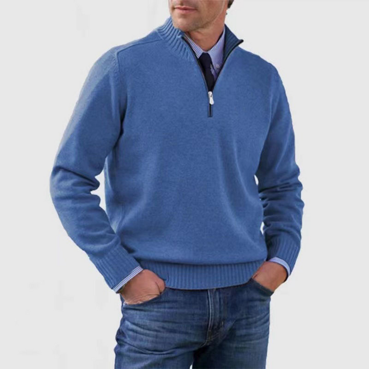 Drune | Herrenpullover Mit Halbem Reißverschluss