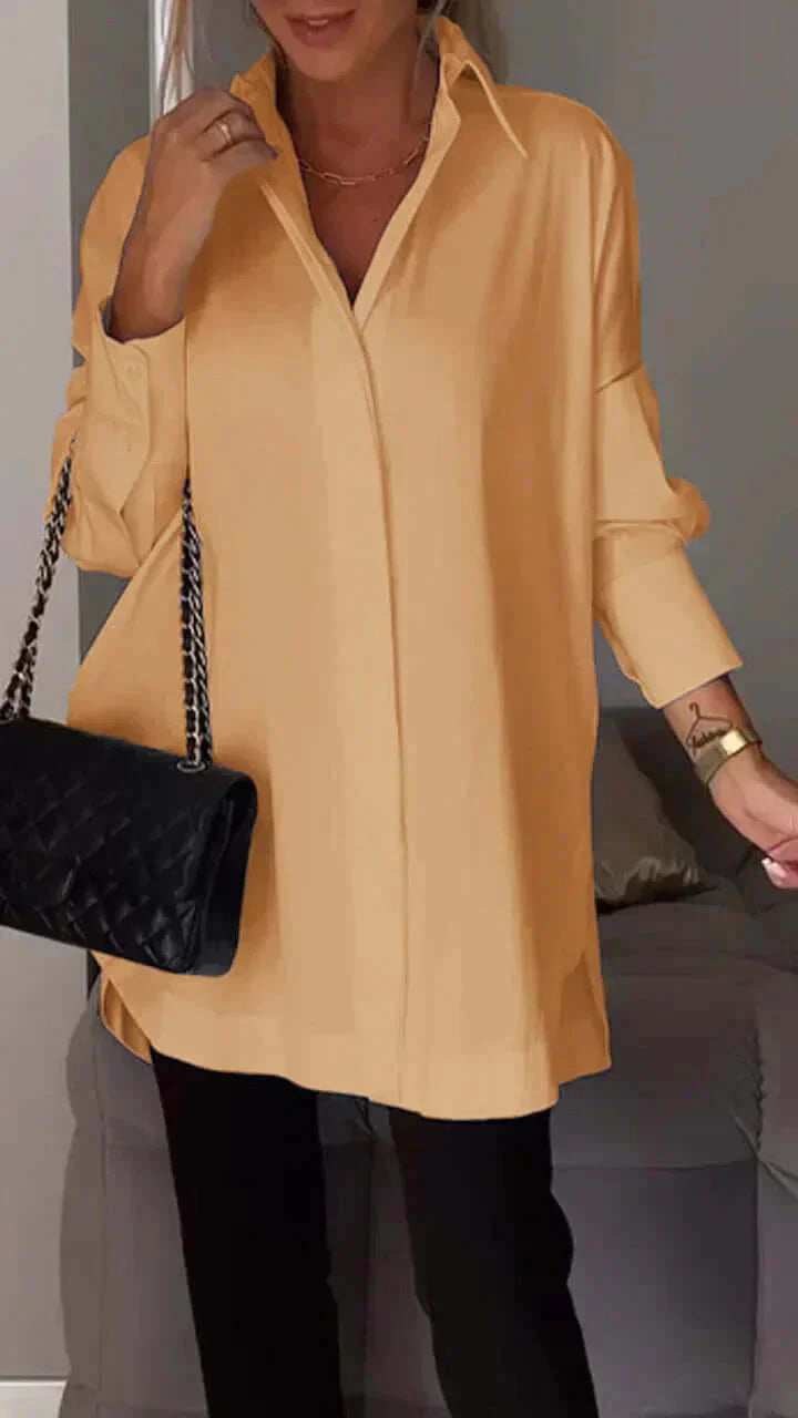 Drune | Oversized Shirt Bluse mit gerollten Ärmeln